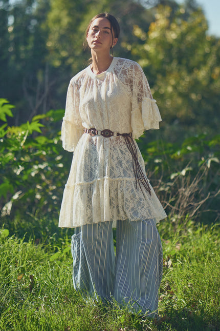 Aurelia Mesh Dress — Cream front