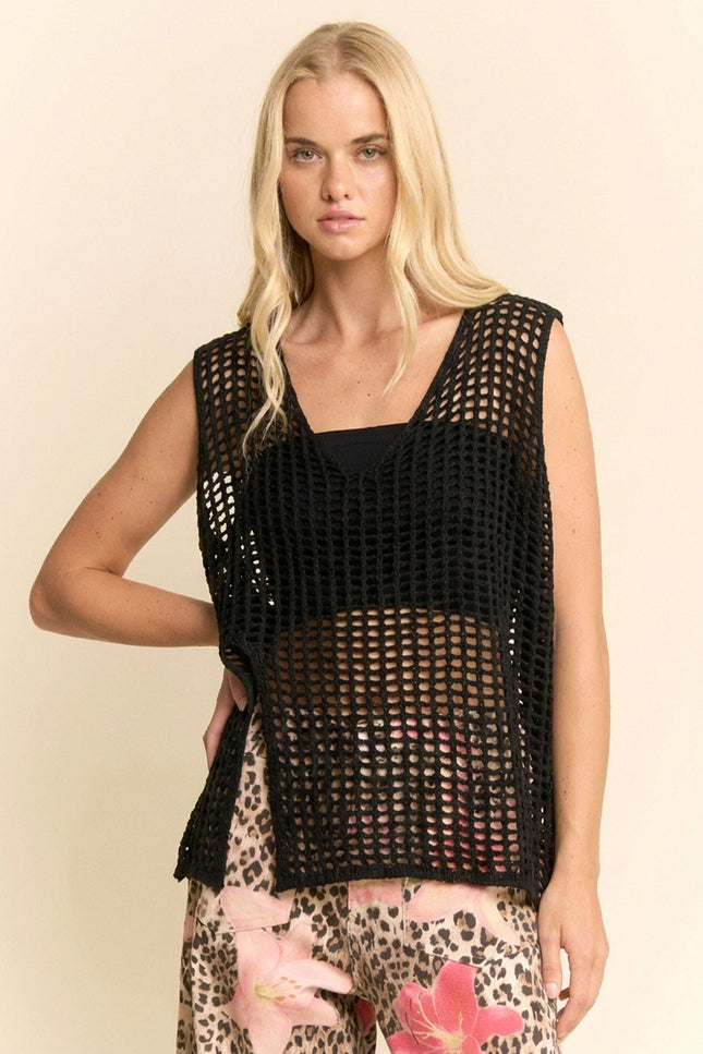 Mina Vest — Black front