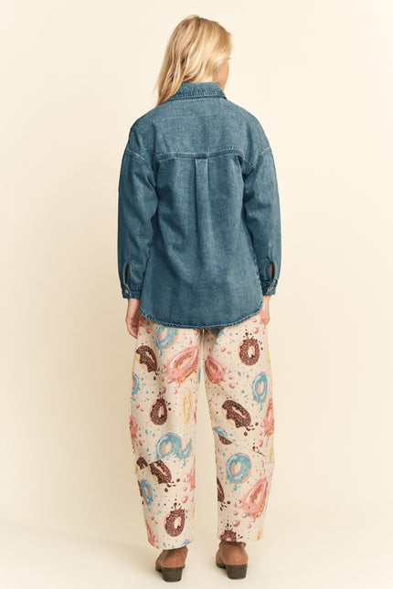 Orrivelle Jacket — Teal Denim back