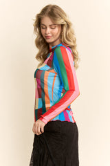 Kaleidoscope Mesh Top