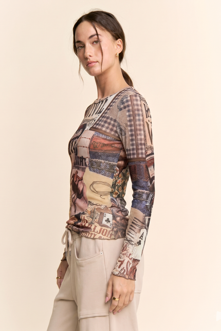 Prairie Mesh Top — Wild Horse side