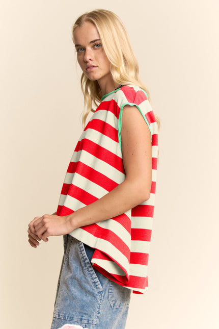 Amandine Top — Red Cream side
