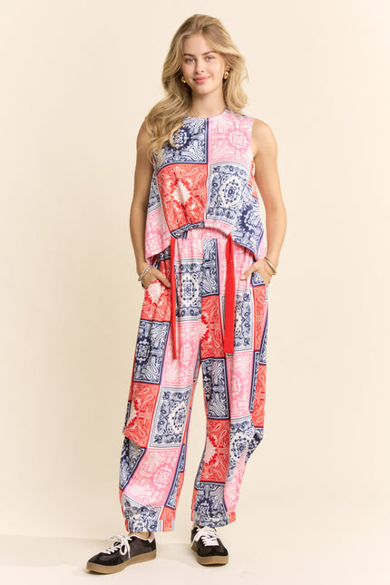 Kerchief Set — Red Navy front