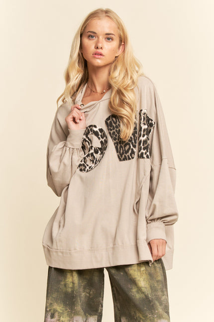Paxelle Top — Warm Grey front