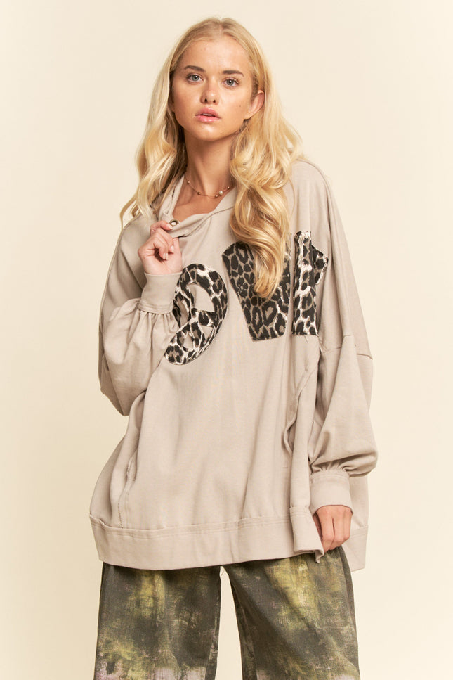 Paxelle Top — Warm Grey front