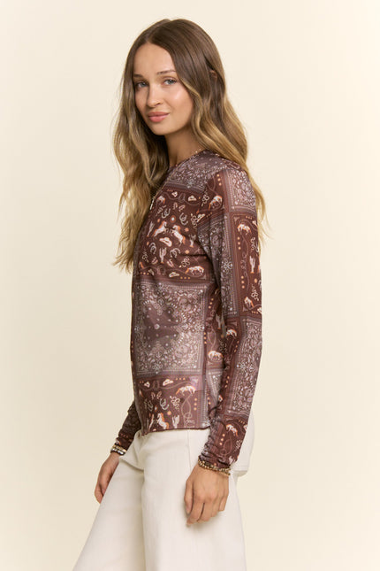 Cavessa Mesh Top — Mocha Brown side
