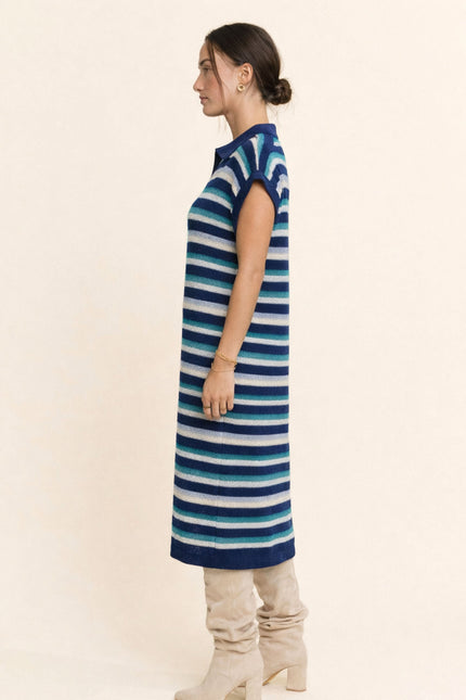 Ondine Dress — Blue Multi side