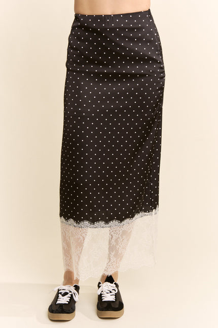 Velatine Skirt — Black/White Dots front