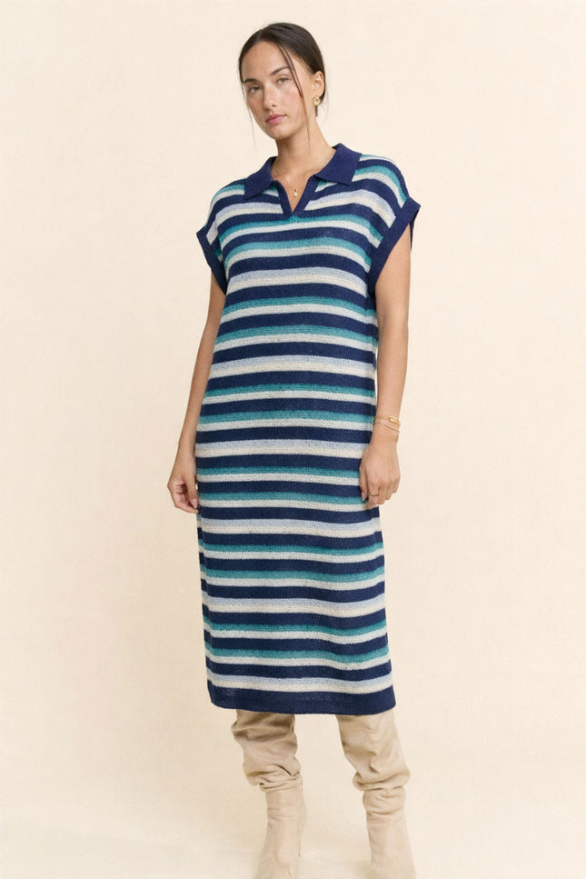 Ondine Dress — Blue Multi front
