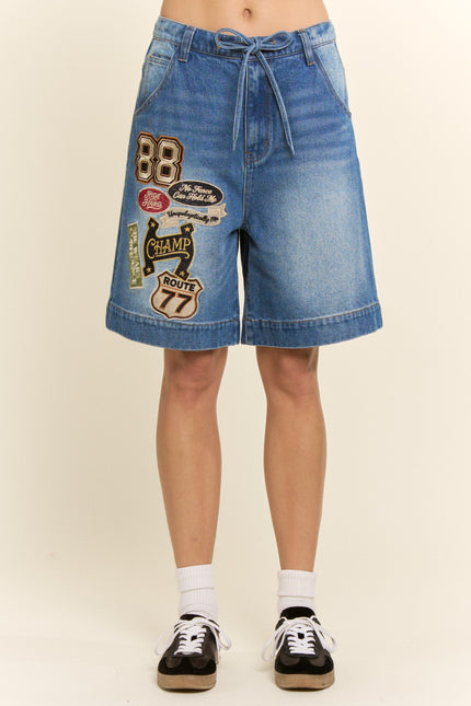 Rallycrest Shorts — Denim front