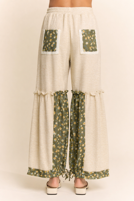 Bellflower Pants — Taupe Olive Multi back
