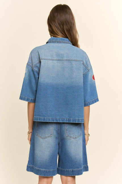 Raceline Jacket — Denim back