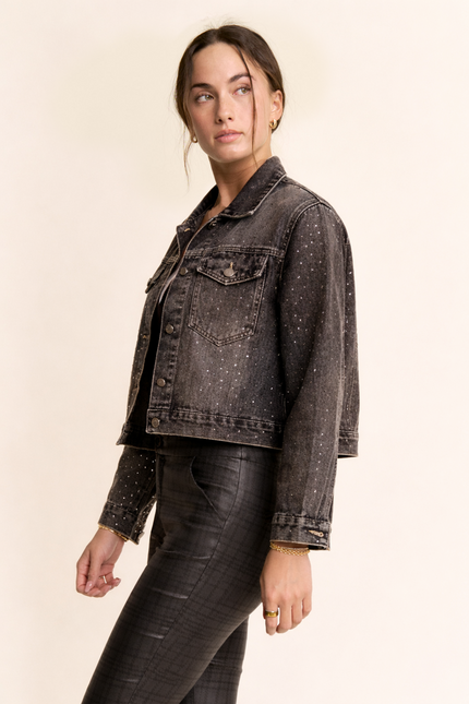 Velisca Jacket — Black Denim side