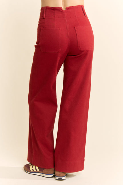 Montara Wide-Leg Pants — Red back