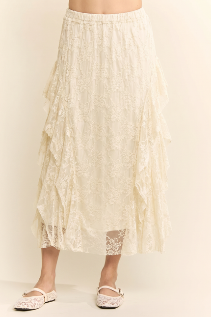 Filigree Skirt — Cream front