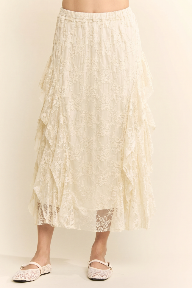 Filigree Skirt — Cream front