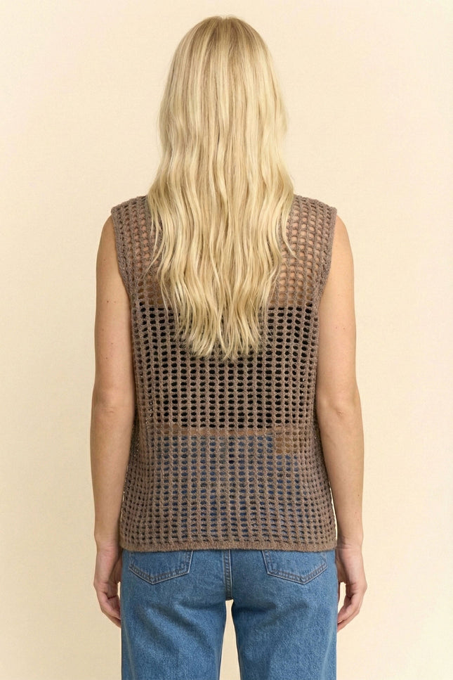 Mina Vest — Mocha back
