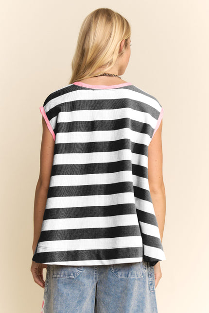 Amandine Top — Black White back