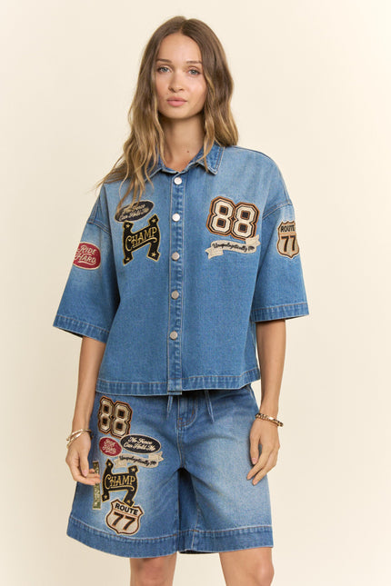 Raceline Jacket — Denim front