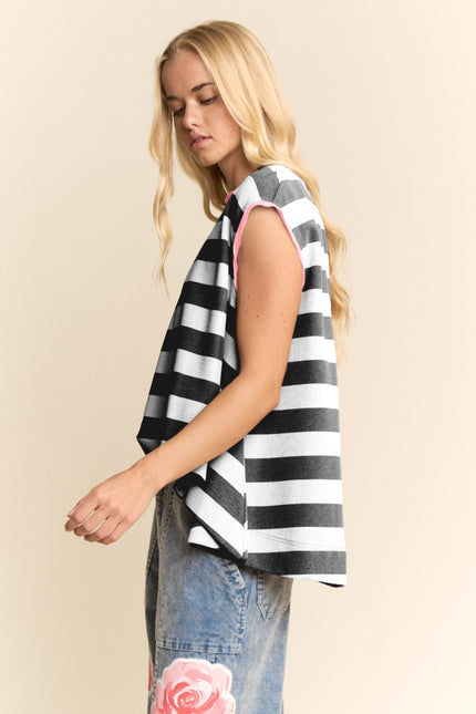 Amandine Top — Black White side
