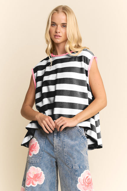 Amandine Top — Black White front