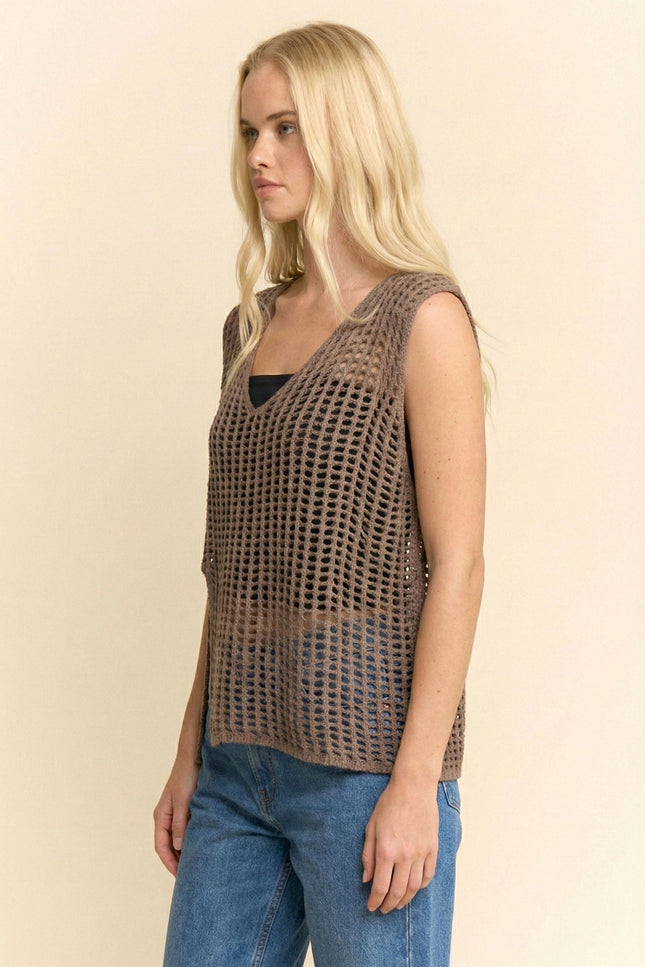 Mina Vest — Mocha side