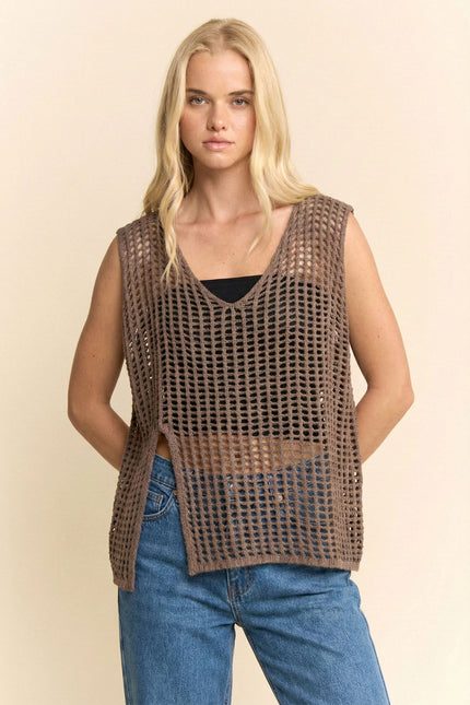 Mina Vest — Mocha front