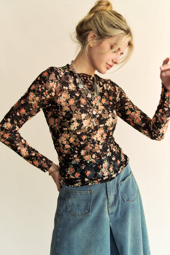 Florane Top — Black/Orange back