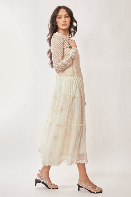 Evangeline Dress — Cream side
