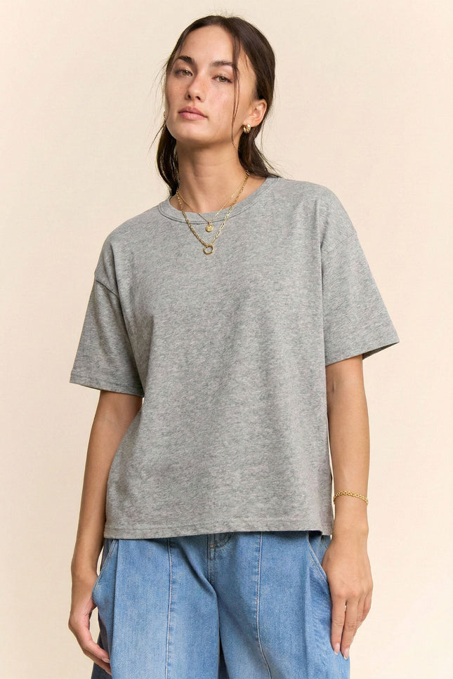 Mélisse Top — Heather Grey front