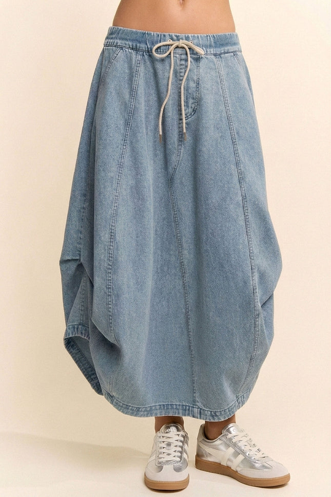 Orelune Skirt — Light Denim front
