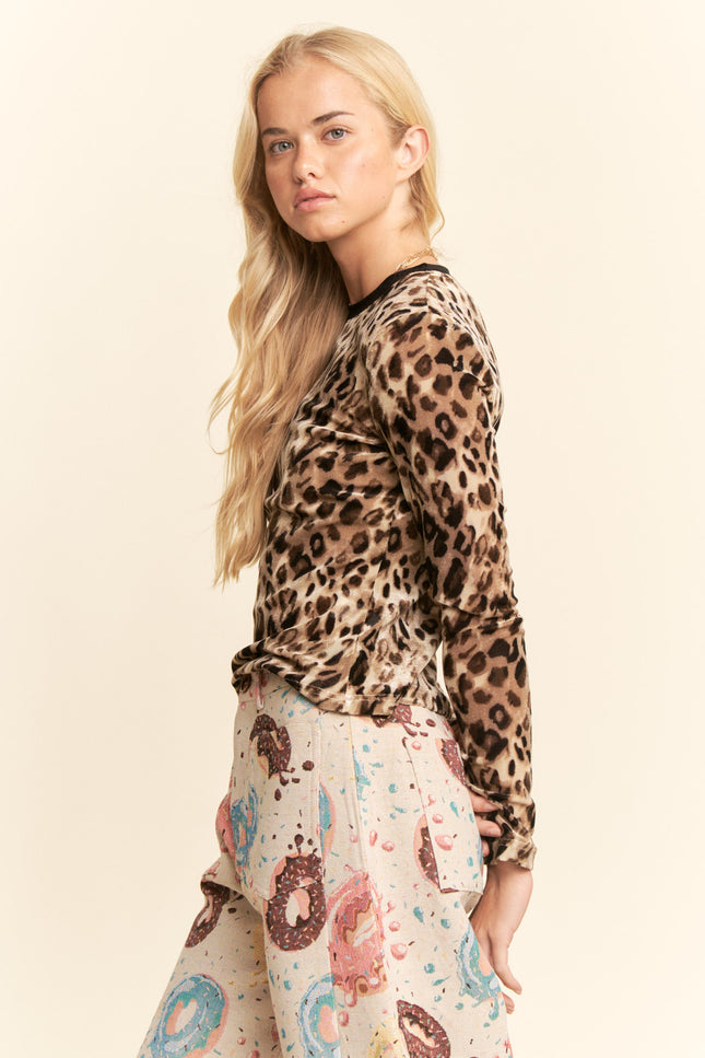 Vellum Top — Taupe Leopard side