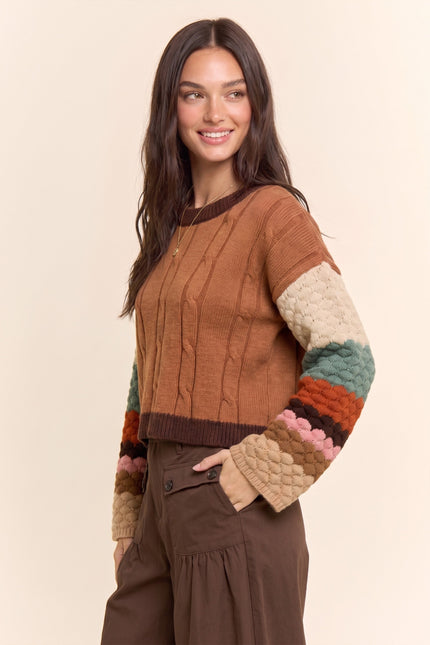 Chromelle Sweater — Brown Multi side