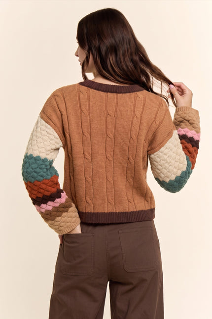 Chromelle Sweater — Brown Multi back