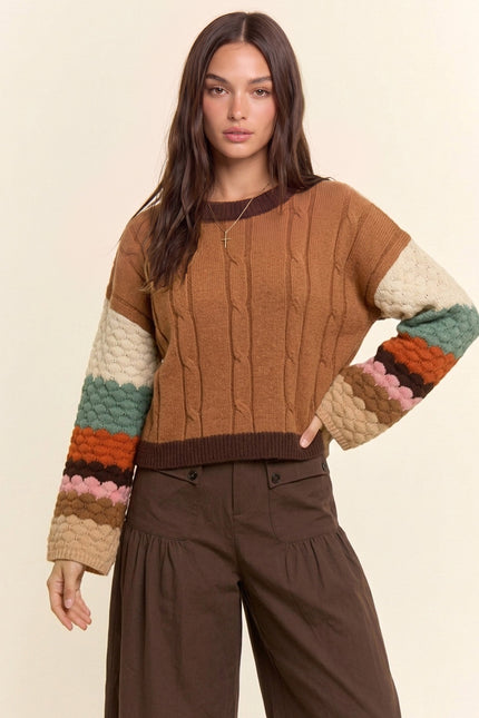 Chromelle Sweater — Brown Multi front