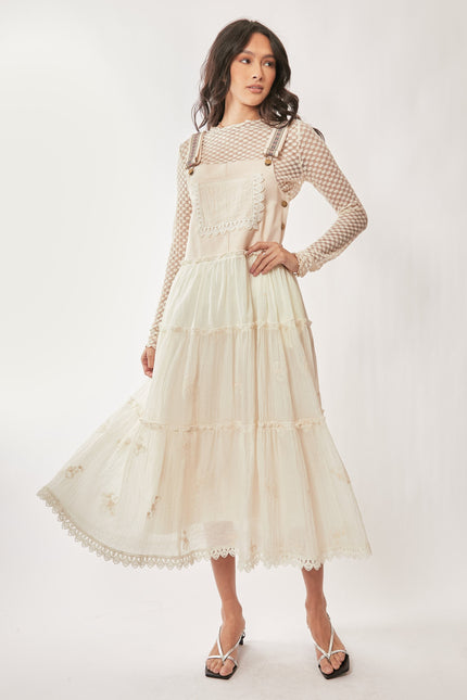 Evangeline Dress — Cream front