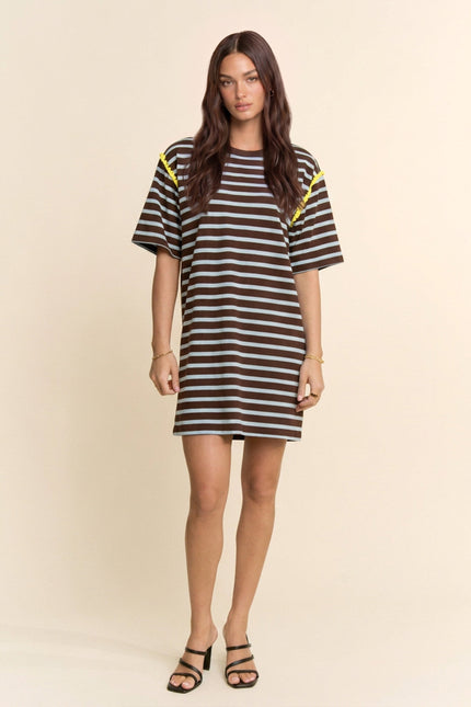 Rivage Dress — Mocha Blue front
