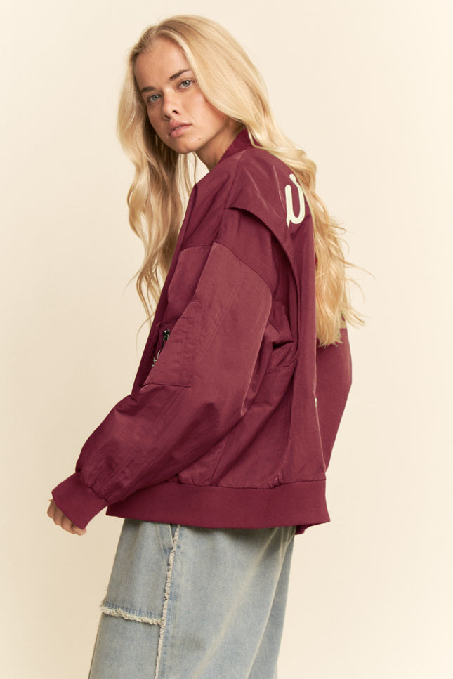 Carter Jacket — Burgundy side