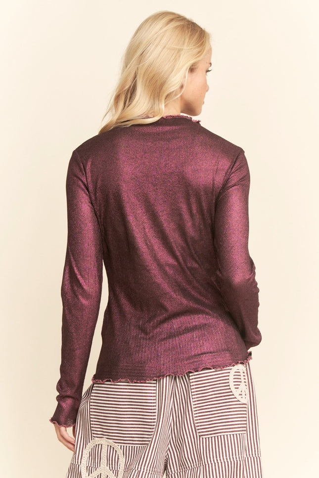 Lenz Top — Hibiscus Pink back