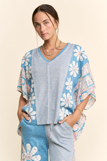 Petalune Sweater — Blue Multi front