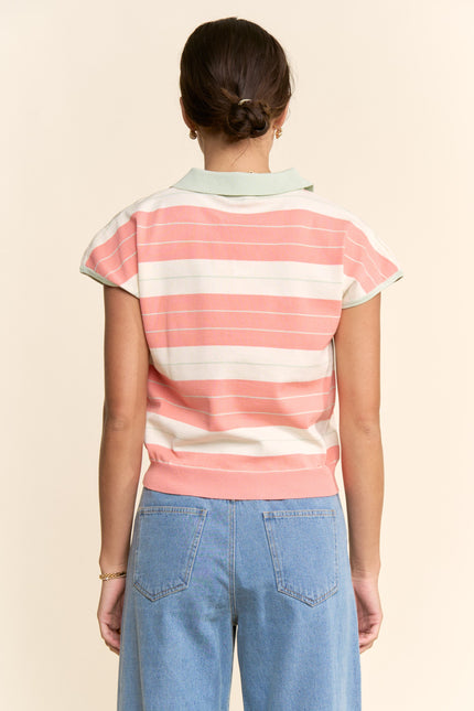Riviera Sweater — Salmon Pink back