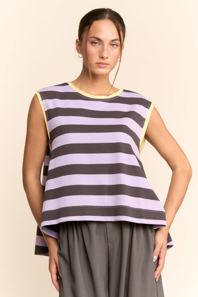 Marseille Top — Lavender Grey front