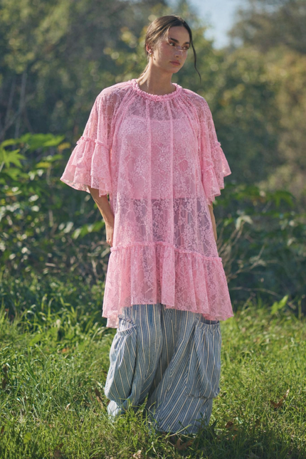 Aurelia Mesh Dress — Pink front