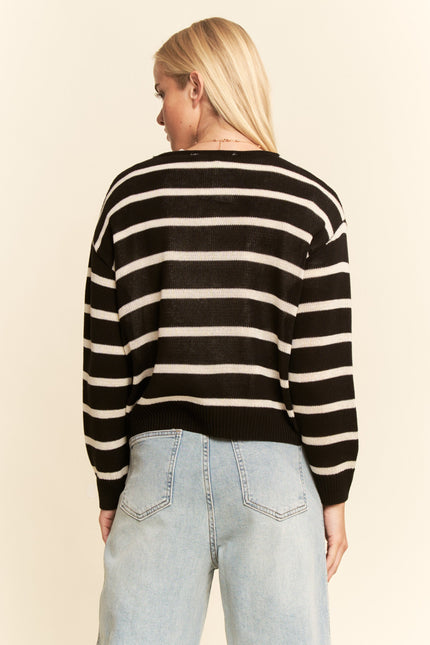 Calmyra Sweater — Black/White back