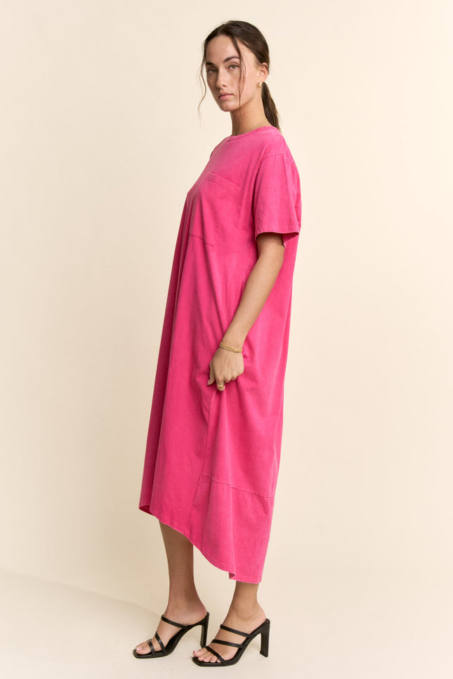 Crescent Dress — Orchid Red side