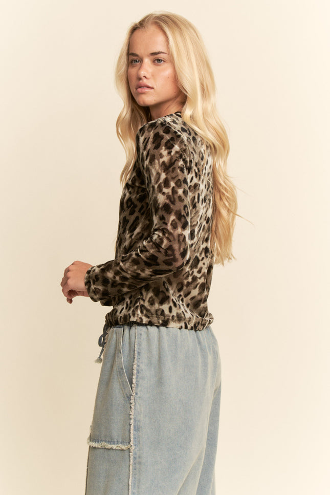 Vellum Top — Olive Leopard side