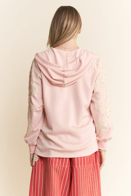 Lila Hoodie — Pink back
