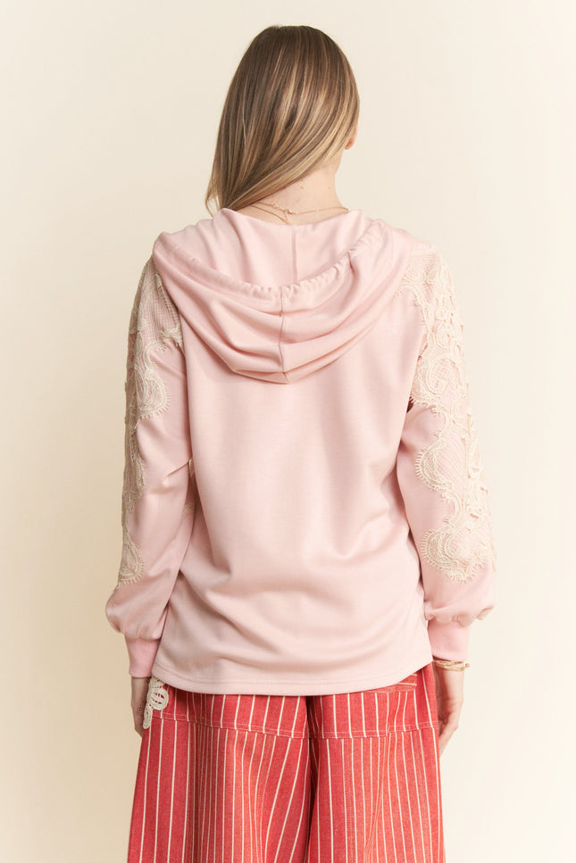 Lila Hoodie — Pink back