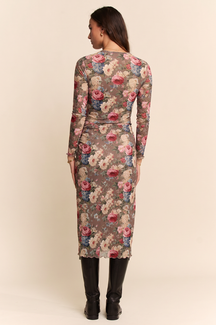 Parterre Dress — Mocha back