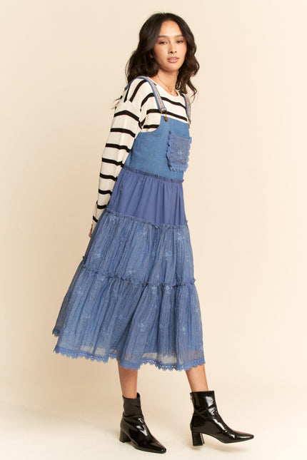 Evangeline Dress — Denim Blue side